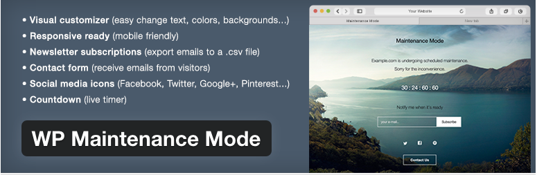 plugin wordpress maintenance mantenimiento